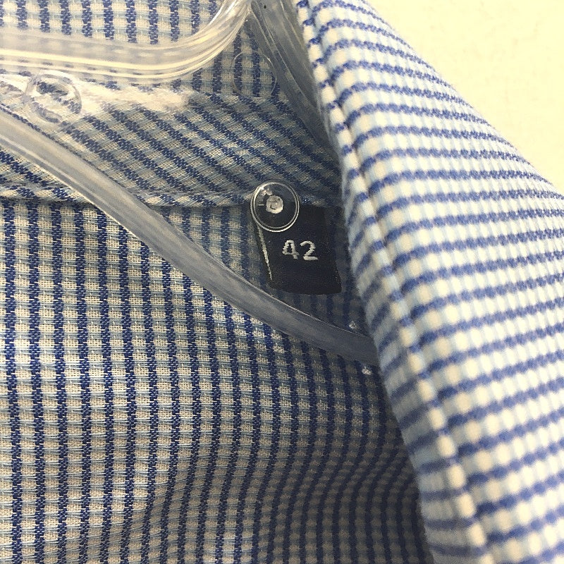 Abelard 100% Cotton Blue Check Long Sleeve Classic Fit Shirt Mens Size 42