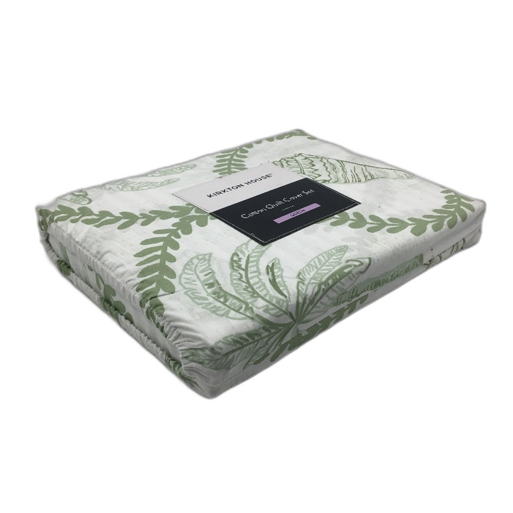 Kirkton House Australian Cotton Green Shell Print Quilt Cover Set QUEEN Bed NEW