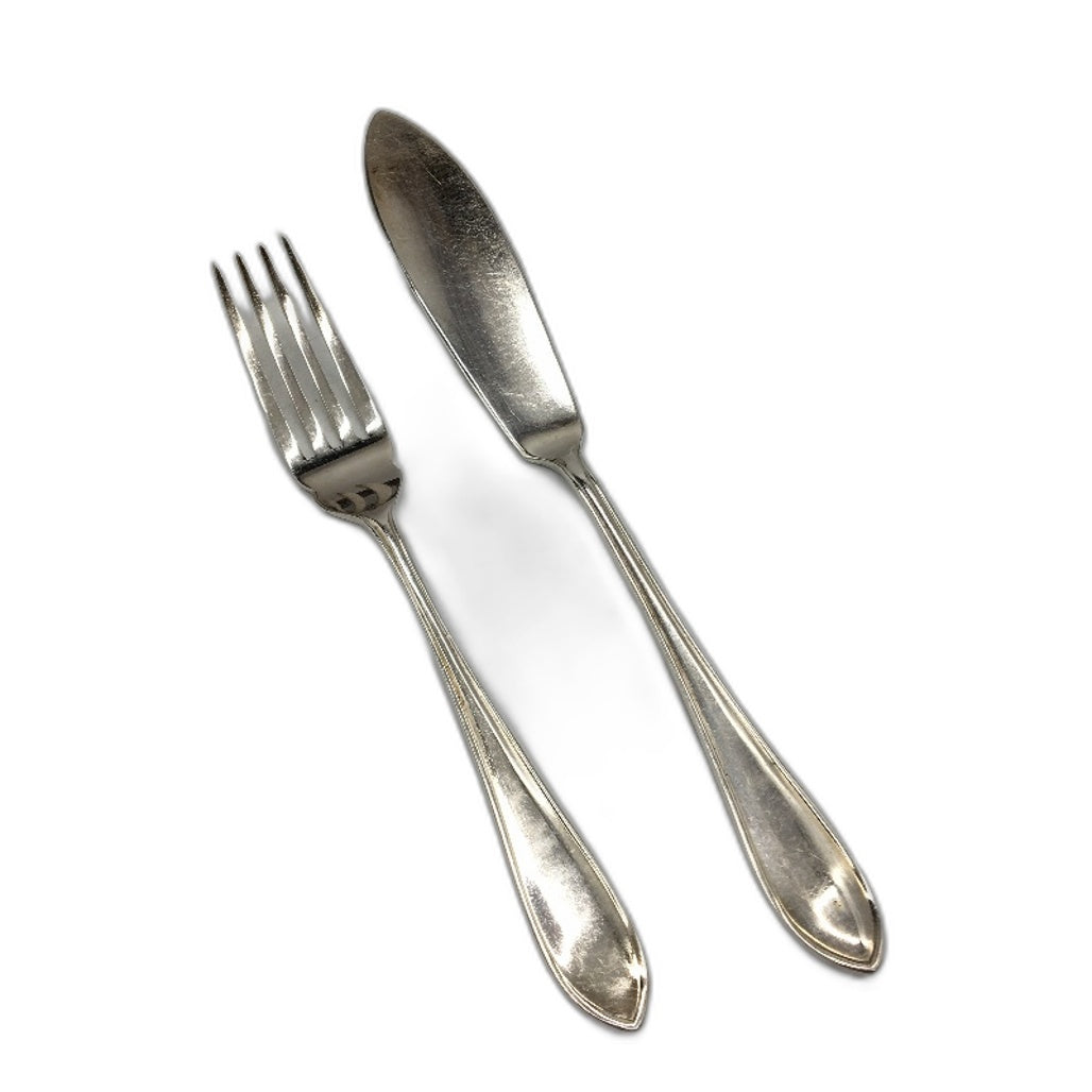 ANTIQUE Viners Ltd England Sheffield EPNS Silver Cuttlery Set In Wooden Box