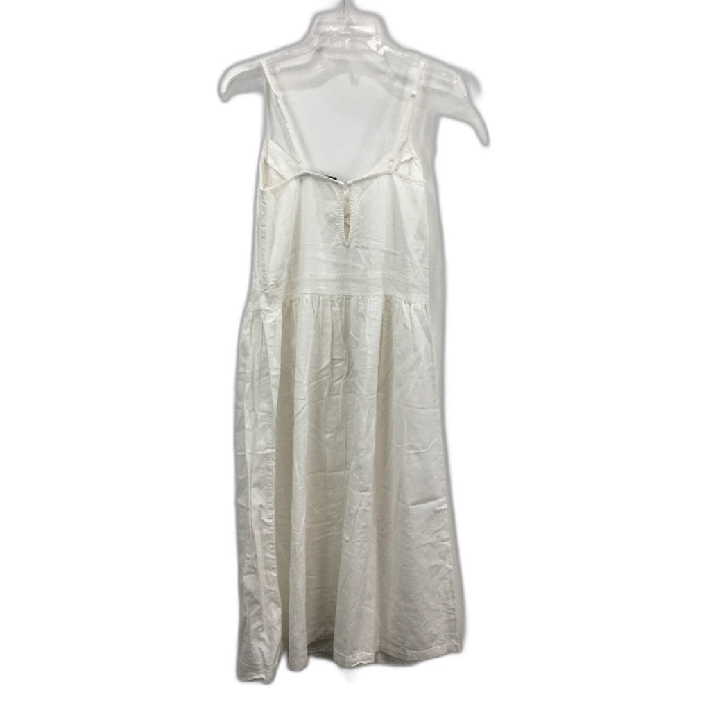 Glassons Linen Blend Plain White Spaghetti Strap Midi Dress Ladies Size 8
