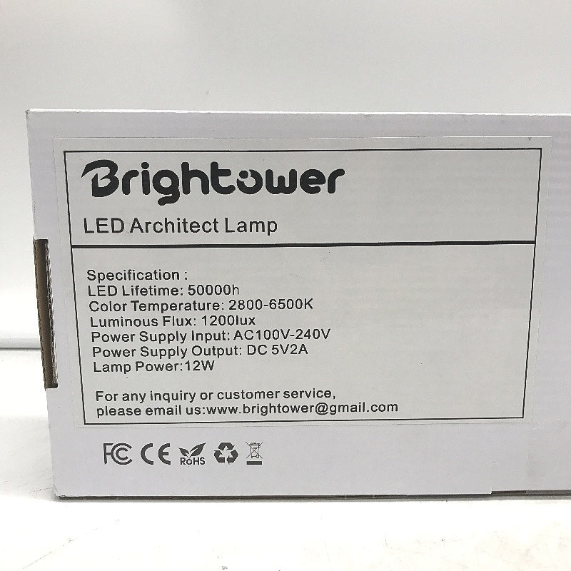 Brightower 32cm LED Metal Arm Dimmable Architect Lamp with Clamp NEW