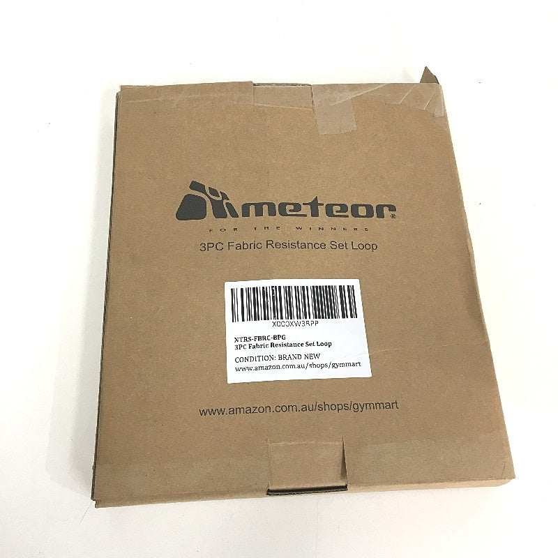 Meteor For The Winners 3pc 3 Level Resistance Bands Set - Blue Pink Grey NEW