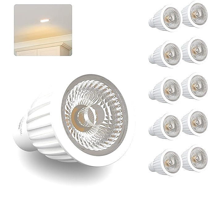 7Pandas 10 Pack GU10 8W Low Power Commercial Lighting LED Warm White Bulbs NEW