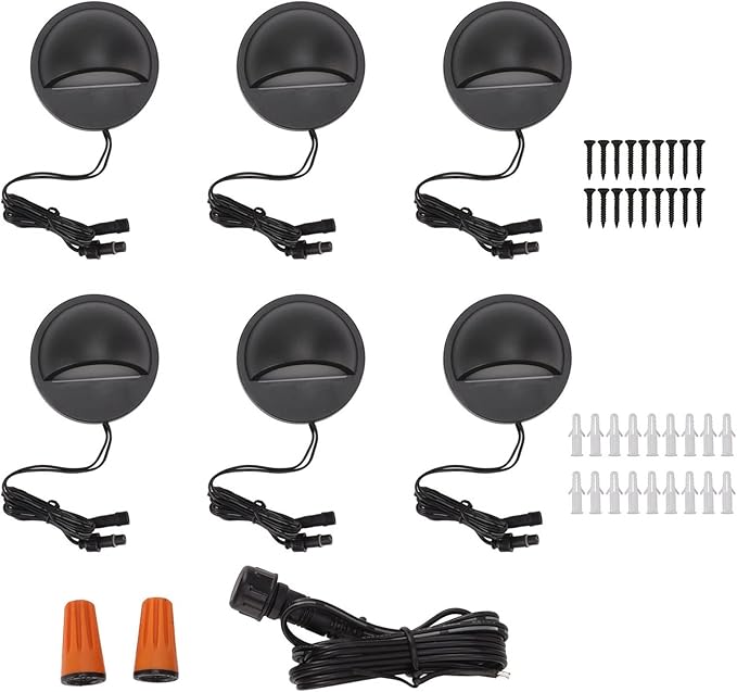 6 Pack 180LM Low Voltage 2.5W Waterproof Landscape LED Deck Lights NEW