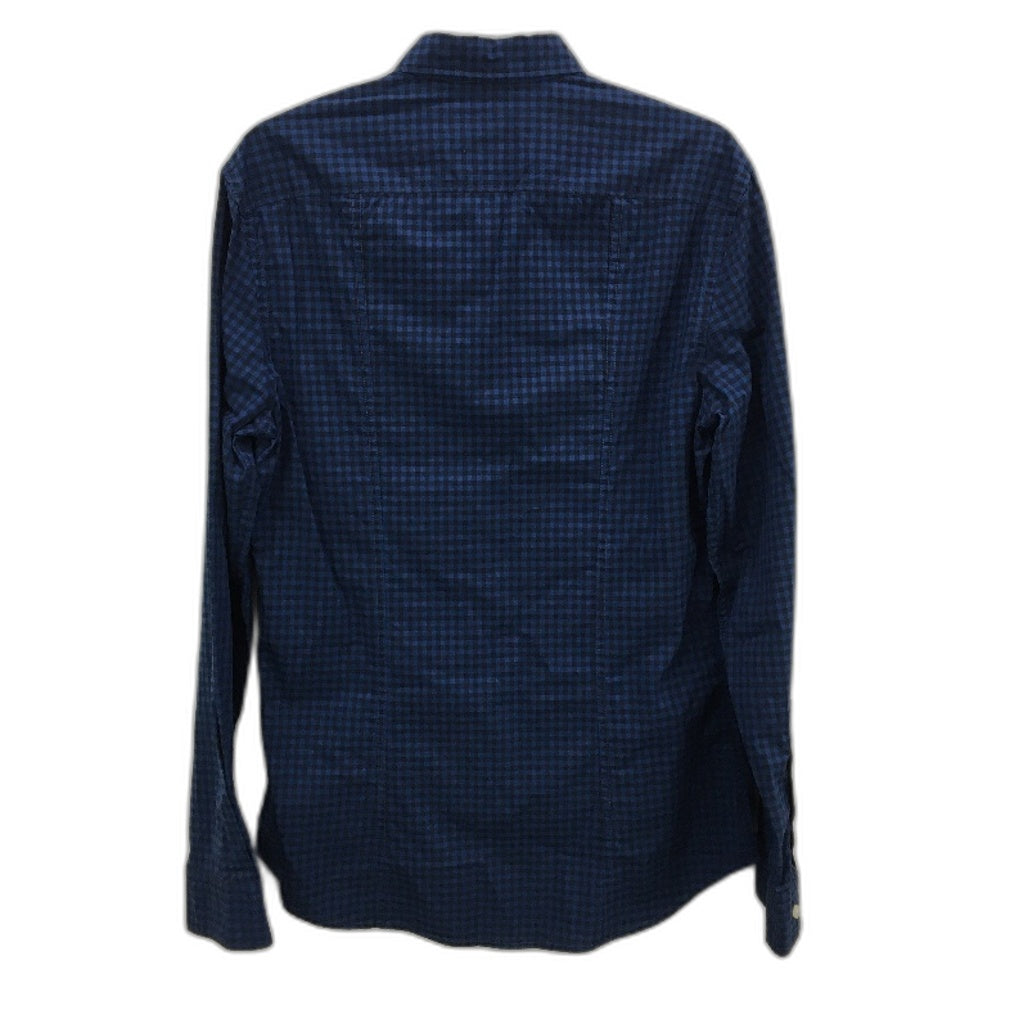 Country Road 100% Cotton Blue Check Long Sleeve Slim Fit Shirt Mens Size S