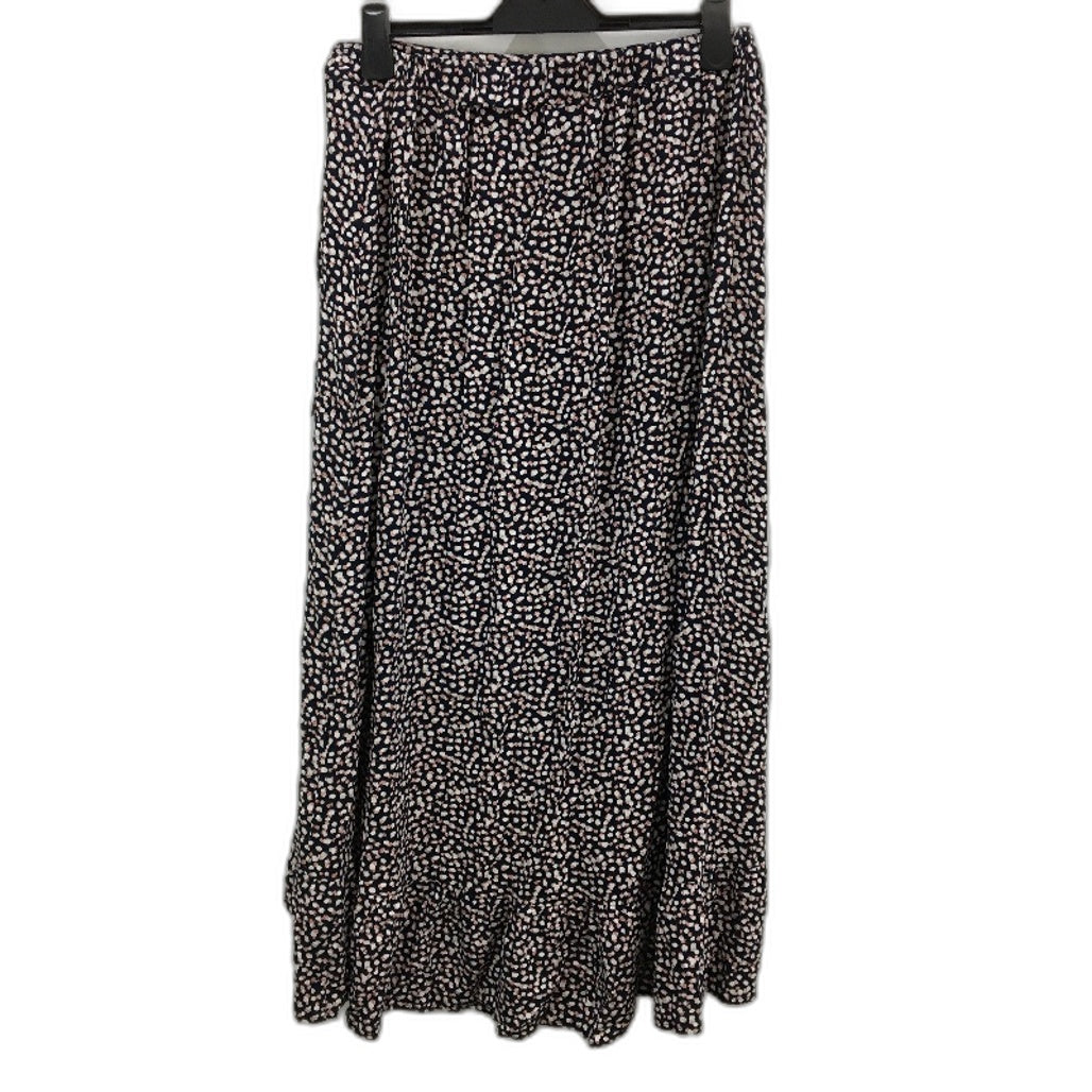 Portmans Black Spotted Viscose Elastic Waisted Lightweight Skirt Ladies Size 14