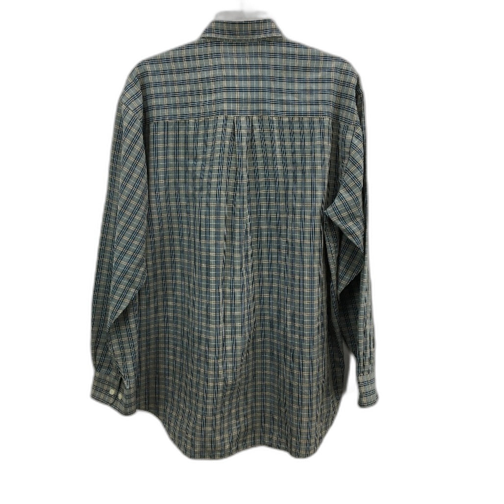 Country Club by Fletcher Jones Long Sleeve Grey & Navy Check Shirt Mens Size L