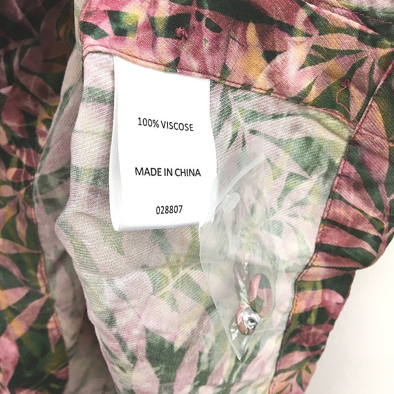 Sussan Pink Green Leaf Sleeveless Swing Style Top Ladies Size 14 NEW