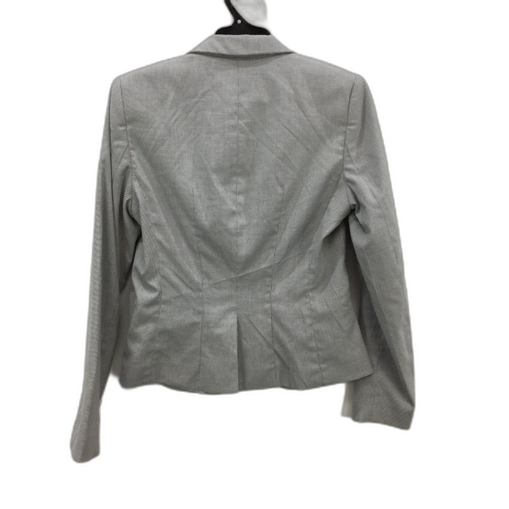 H&M Grey Mini Check Long Sleeve Single Button Blazer Jacket Ladies Size EU34 US4