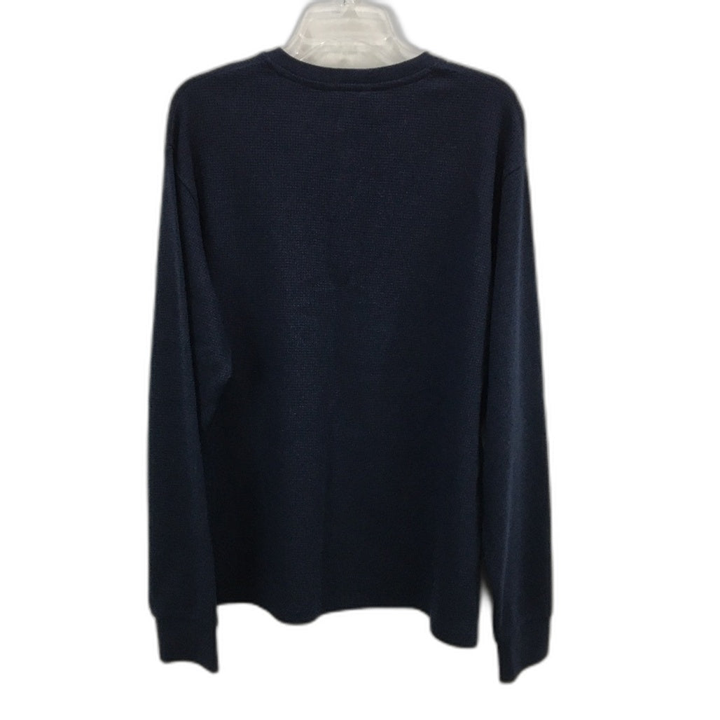KDS Design Navy Blue Textured Waffle Long Sleeve Top Mens Size M NEW