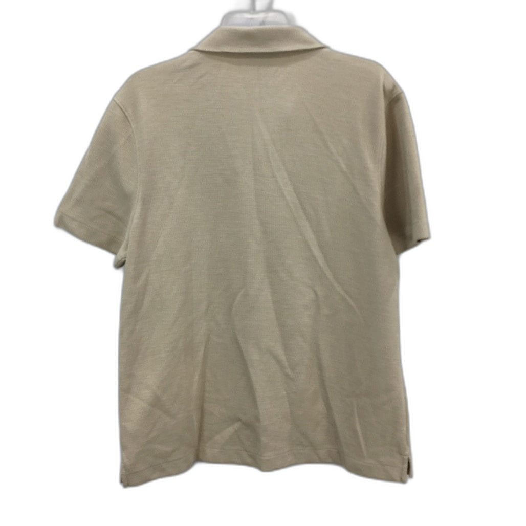 KDS Design Beige Textured Waffle Short Sleeve Button Up Top Mens Size M NEW