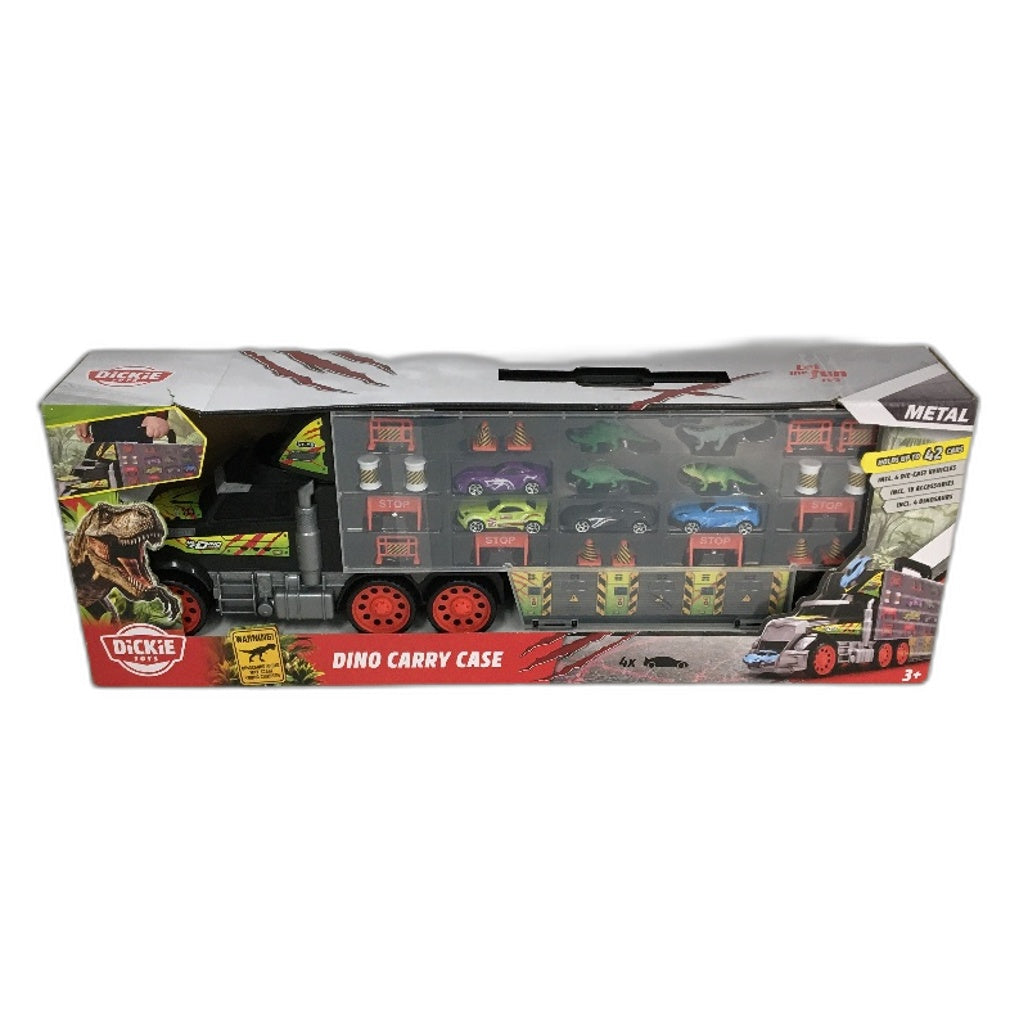 Dickie Toys Dino Carry Case 42 Die Cast Car Slot Truck with Accessories NEW