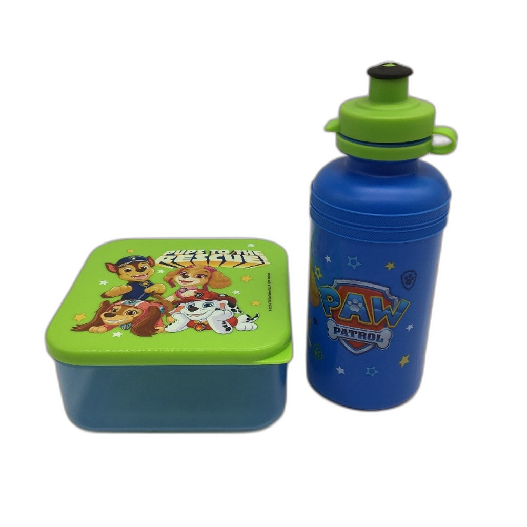 Paw Patrol 3 PCS Lunch Set Sandwich Container Water Bottle & Lunch Bag NEW