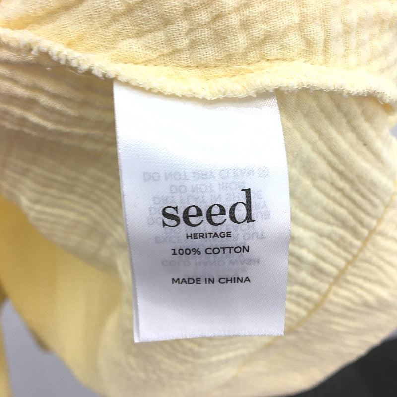 Seed Heritage Muslin Pastel Yellow Boxy Cotton Mini Dress Ladies Size 6