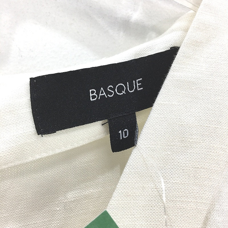 Basque Linen Blend V Neck Ivory White Pleated Dress Ladies Size AU 10 NEW