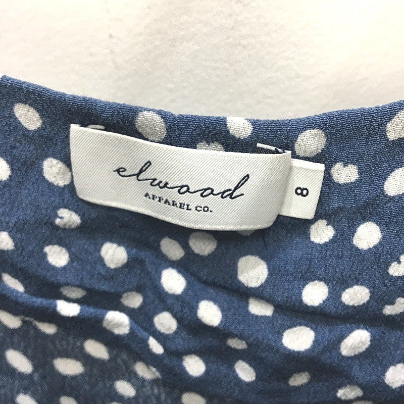 Elwood Apparel Co Polka Dot Strappy Blue Viscose Mini Dress Ladies Size 8