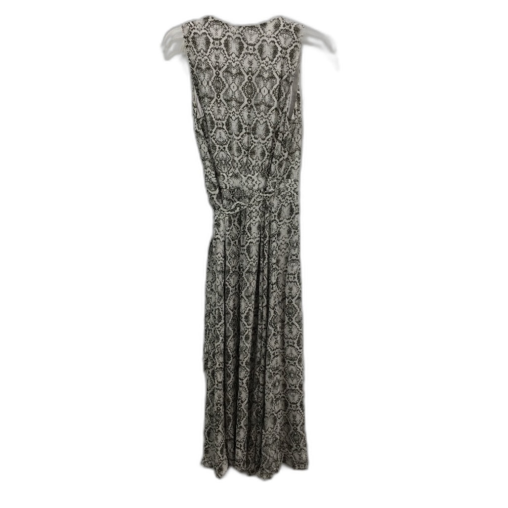 Witchery Snake Print Black White Wrap Around Sleeveless Midi Dress Ladies Size 8