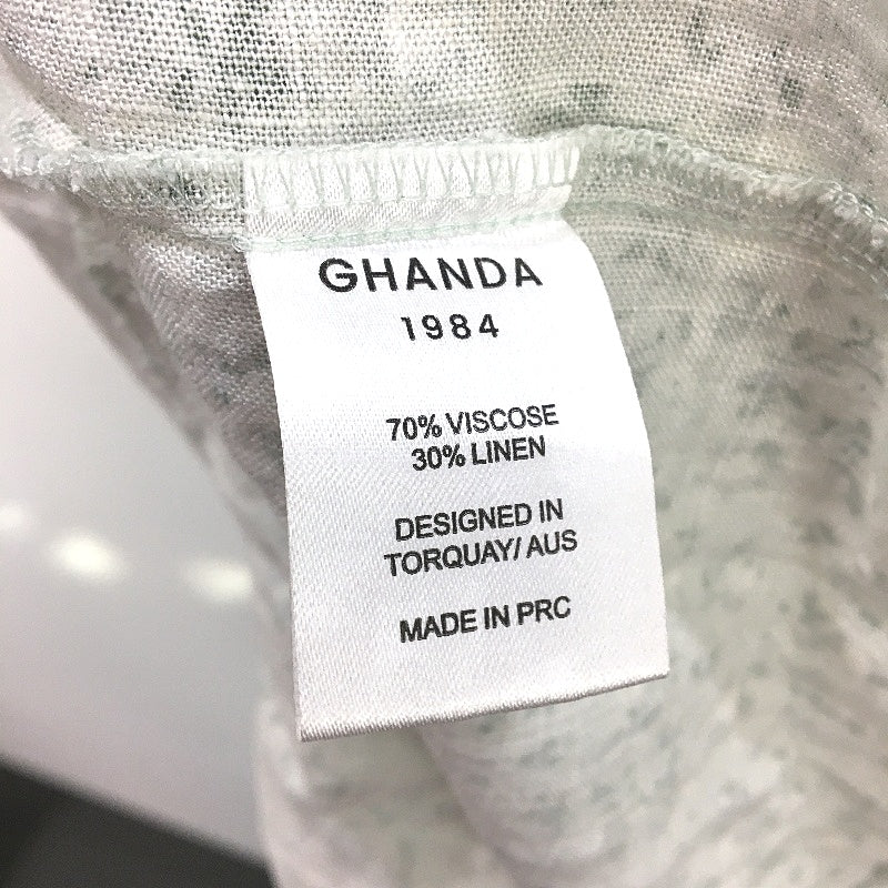 Ghanda 1984 Floral Pastel Green Back Cut Out Mini Dress Ladies Size Medium
