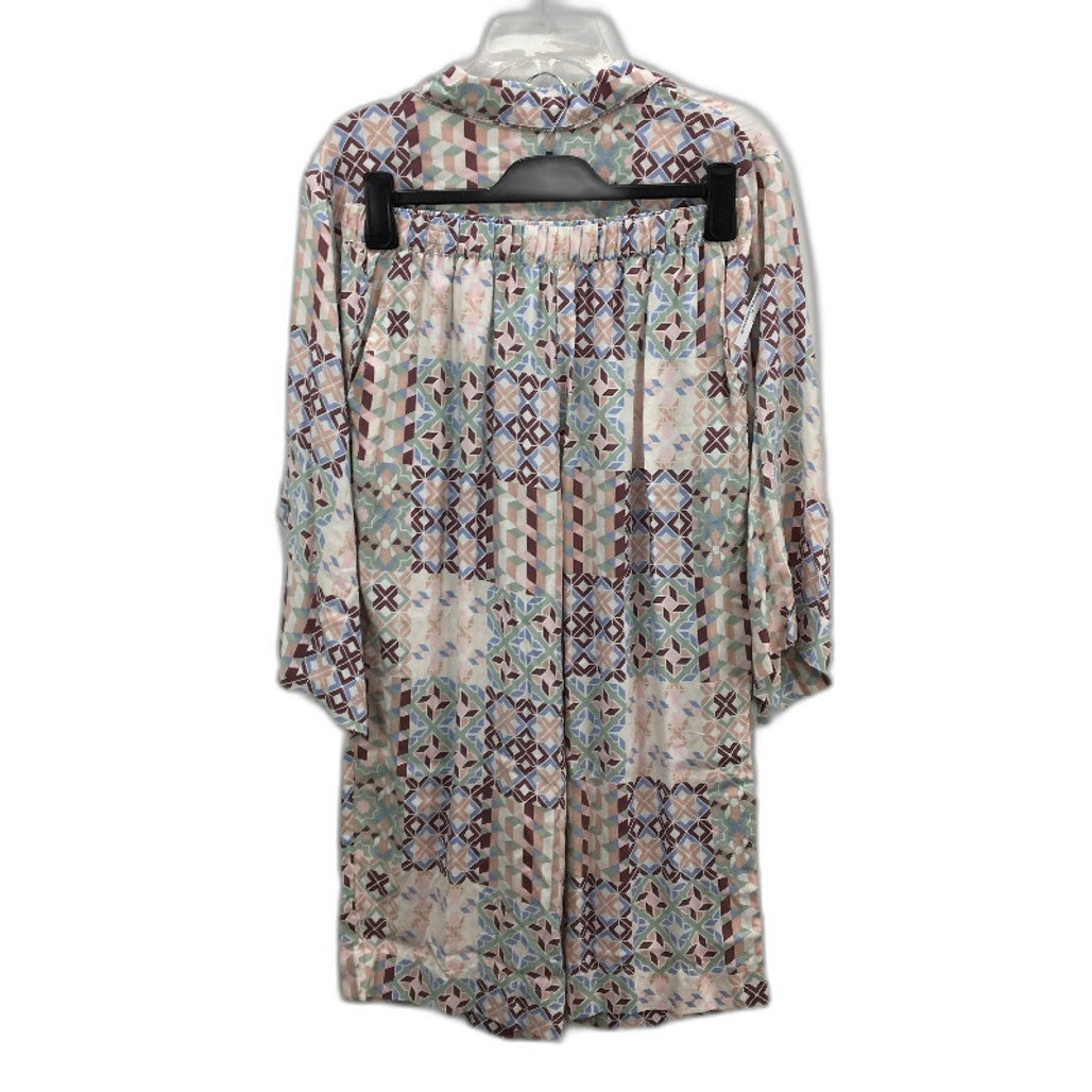 Chloe & Lola Pastel Geometric Pattern Midsleeve PJ Set Ladies Size Small NEW