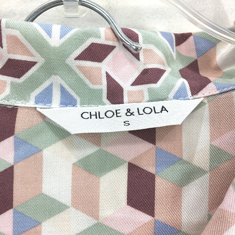 Chloe & Lola Pastel Geometric Pattern Midsleeve PJ Set Ladies Size Small NEW