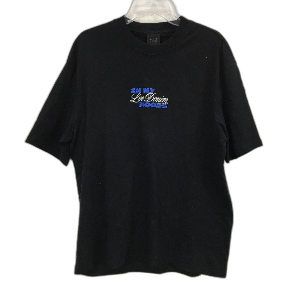 Lee 100% Cotton Black 'In My Lee Denim Moods' Embroidered TShirt Mens Size M NEW