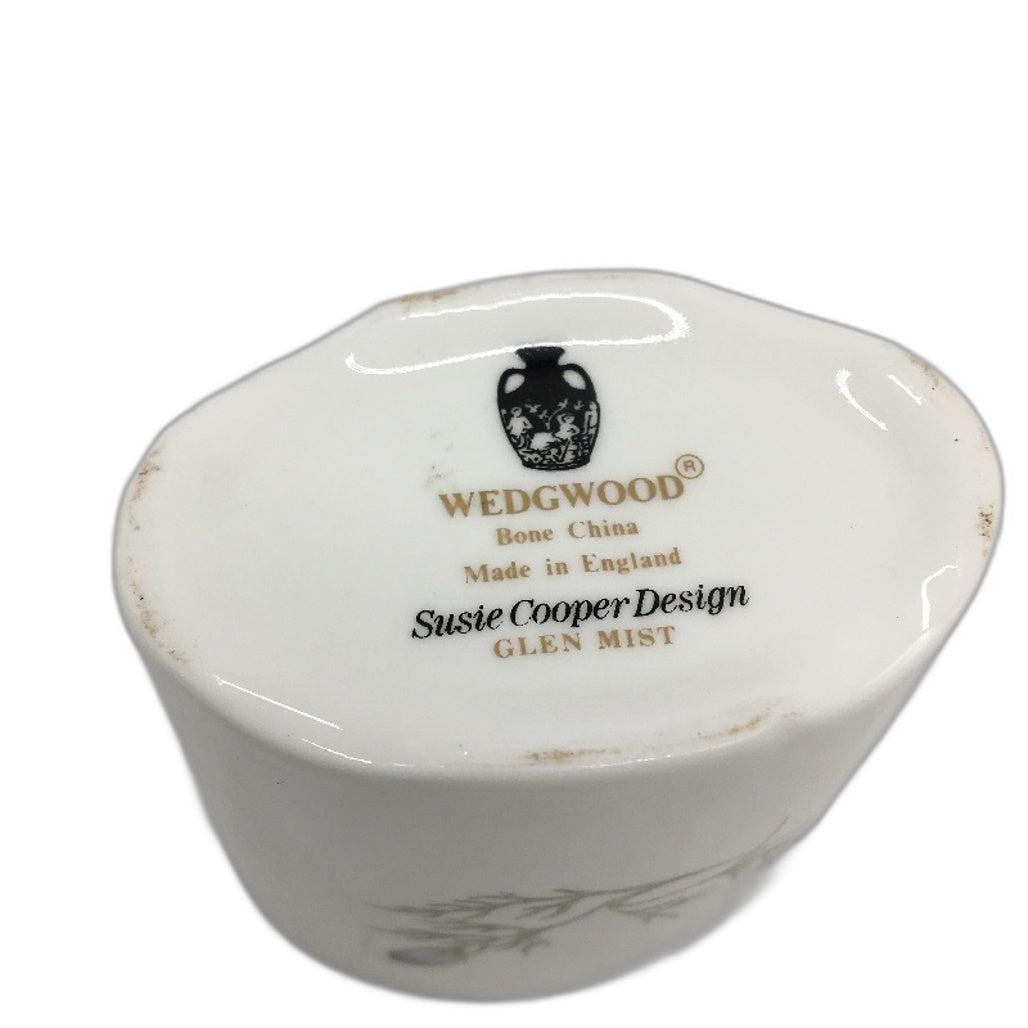 Wedgwood Bone China Susie Cooper Design Glen Mist Sugar Bowl & Tea Spoon Holder