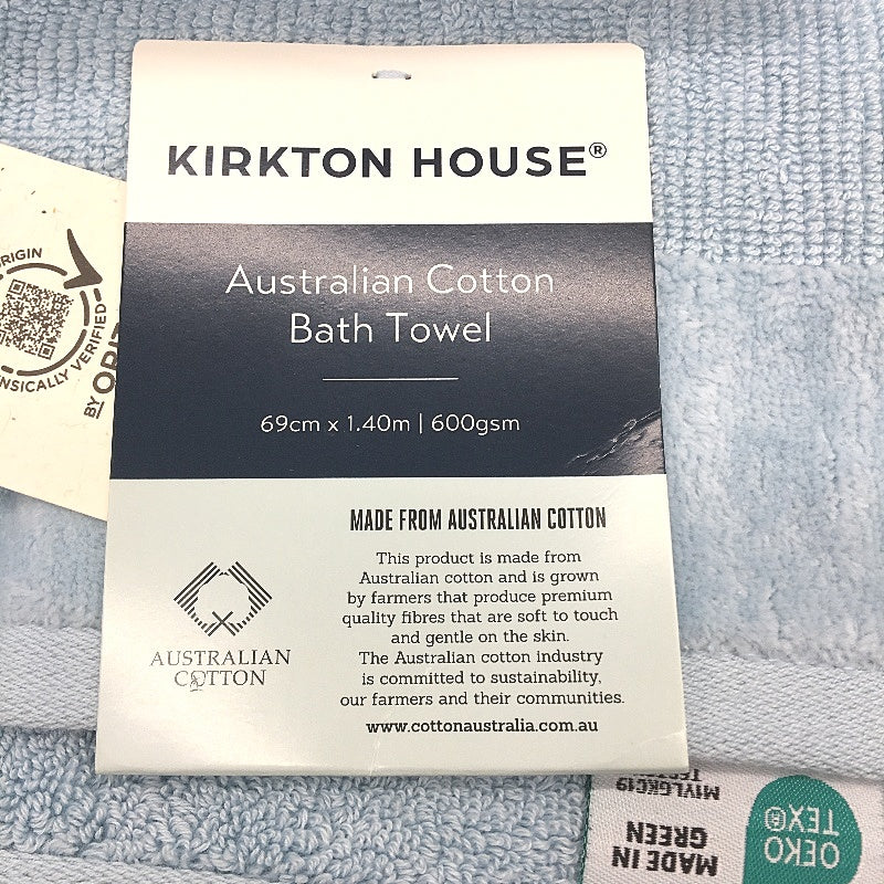 Kirkton House 4pc Light Blue Cotton Velour Bath Sheet & Bath Towel Pack NEW
