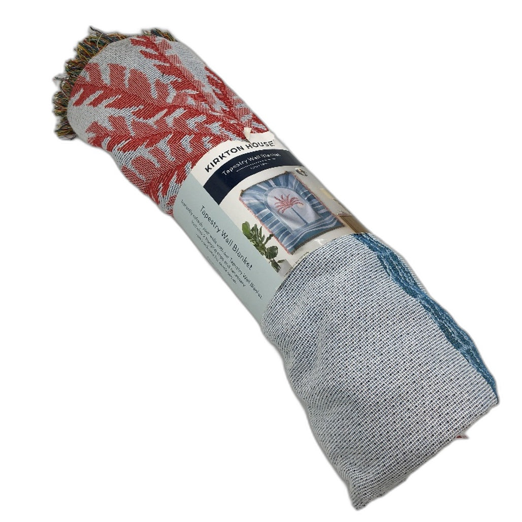 Kirkton House Blue Palm Tree Boho Style Tapestry Wall Blanket 1.3x 1.6m NEW