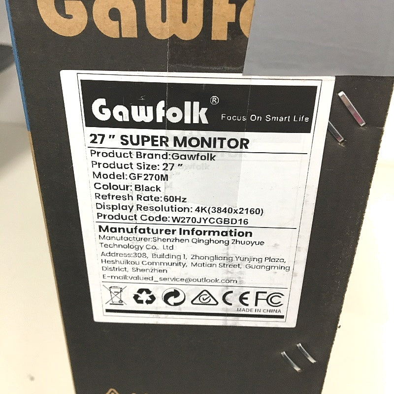 Gawfolk 27 Inch Flat 4K 60Hz IPS Super Desktop PC Monitor GF270M DEMO