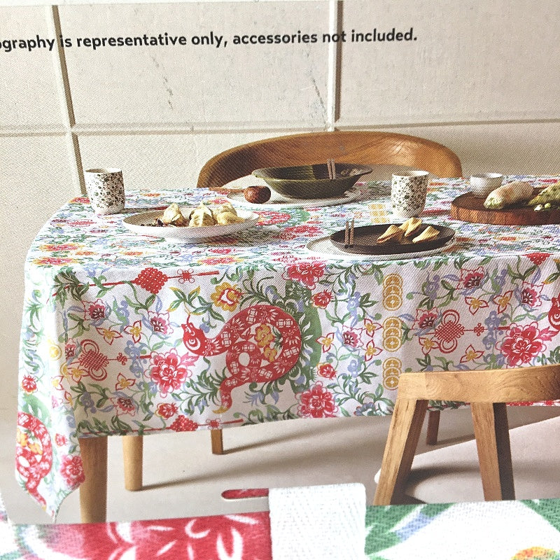 Peppertree Home Collection Oriental Rectangle Seat 4-6 Tablecloth 1.35 x1.8m NEW