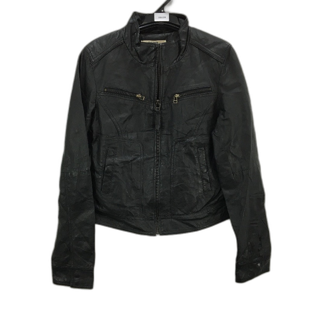 Just Jeans Genuine Leather Fully Lined Zip Up Biker Style Jacket Ladies Size 10
