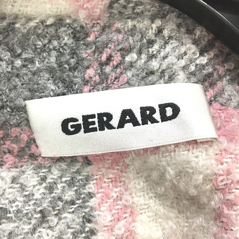 Gerard Grey & Pink Check Knit Textured Double Breasted Jacket Ladies Size 16