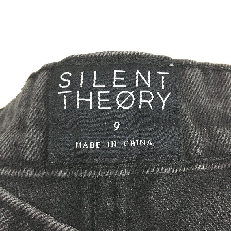Silent Theory Cotton Blend Black Fade Cuffed Hem Denim Shorts Ladies Size 9