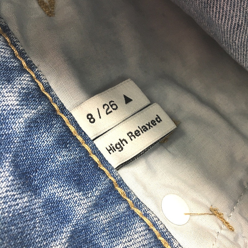Abrand Jeans Raw Hem 100% Cotton Mid Blue Denim Shorts Ladies Size 8 / 27