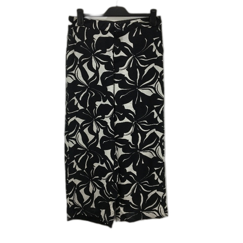 Adorne Black & Silver Swirl Elastic Waist Bamboo Blend Soft Casual Pants Size 14