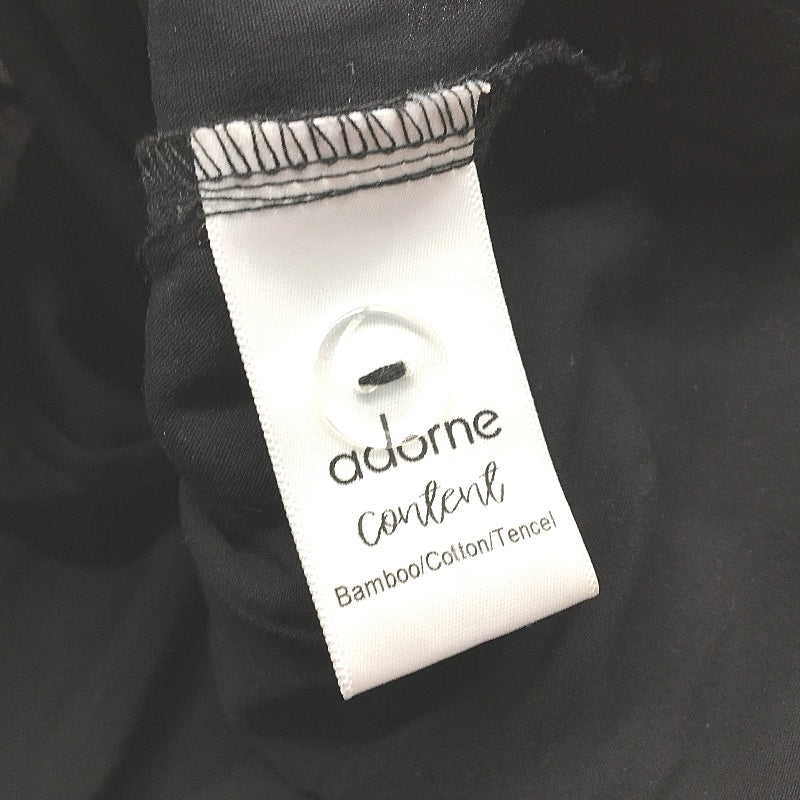 Adorne Black & Silver Swirl Elastic Waist Bamboo Blend Soft Casual Pants Size 14
