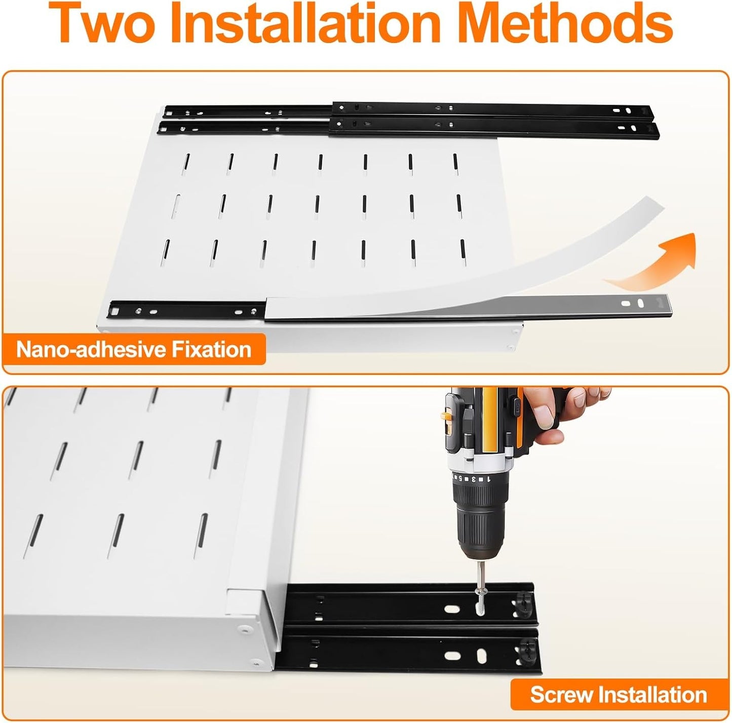 FLSEPAMB 2 Pack Pull Out Drawers for Kitchen Cabinets with Adhesive Film AU