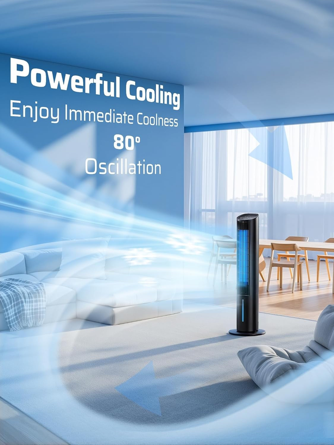 NAILGILRS Bladeless Tower Fan with Remote Control for Home Cooling... DEMO