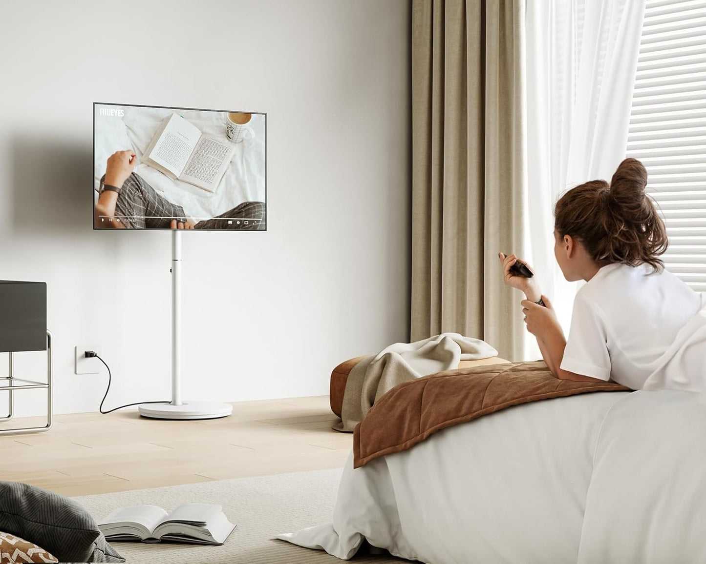 FITUEYES Minimalist Rolling TV Cart for 24-48 Inch TVs with Wheels... DEMO