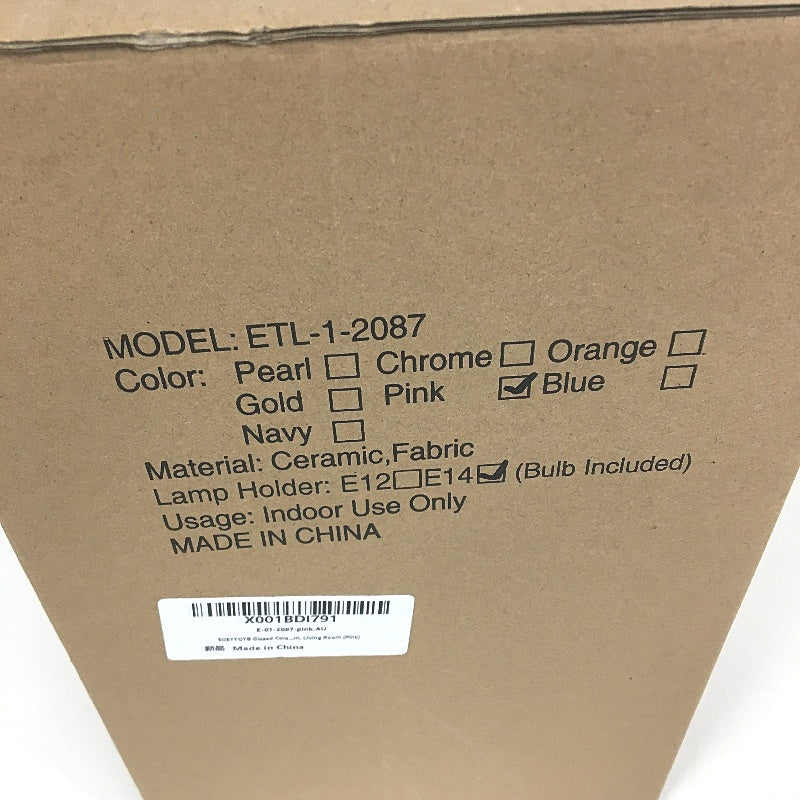 EOEYYOYB Single Glazed Ceramic Bulldog Linen Shade Table Lamp in Pink NEW