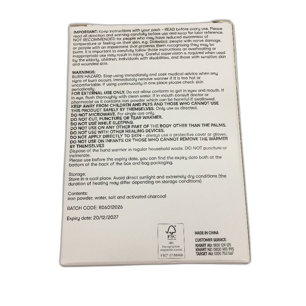 OXX Essentials 2 Pack x10 Hand Warmers and Hot and Cold Body Wrap Gel Pad NEW