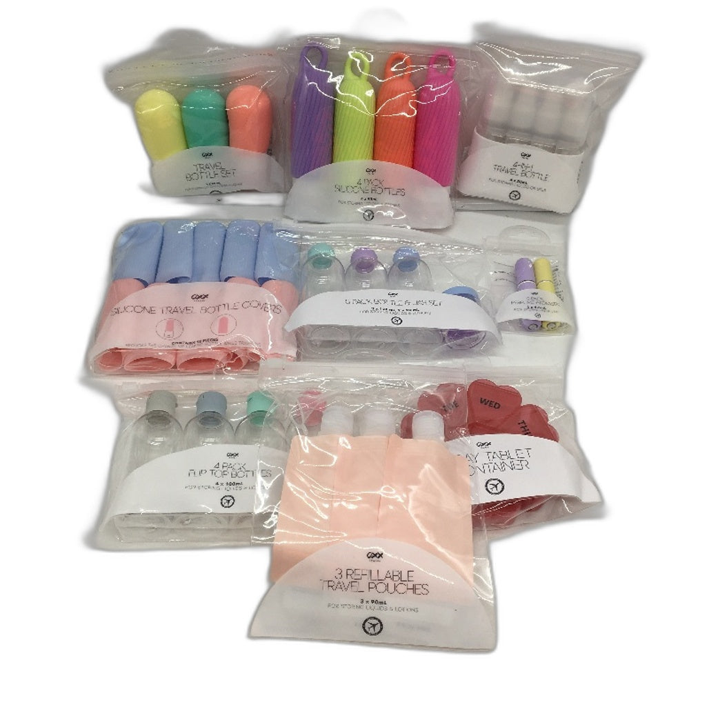 OXX 8 Piece Miscallaneous Travel Compliant Bottles and Containers Bundle NEW