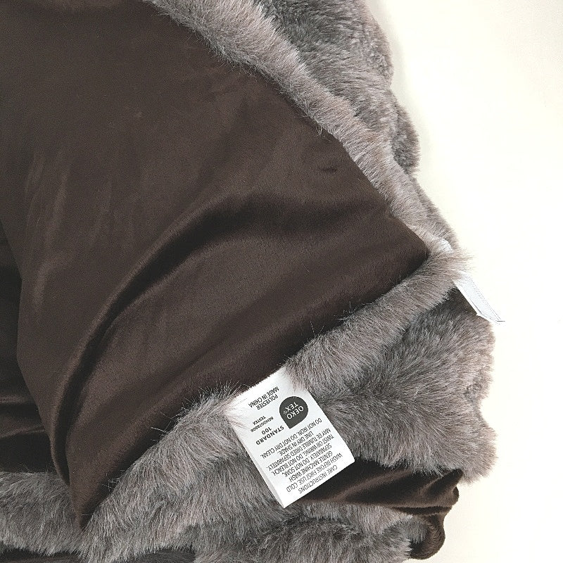 Target Ella Quilted Faux Fur Throw Blanket in Muted Brown 127x152cm NEW