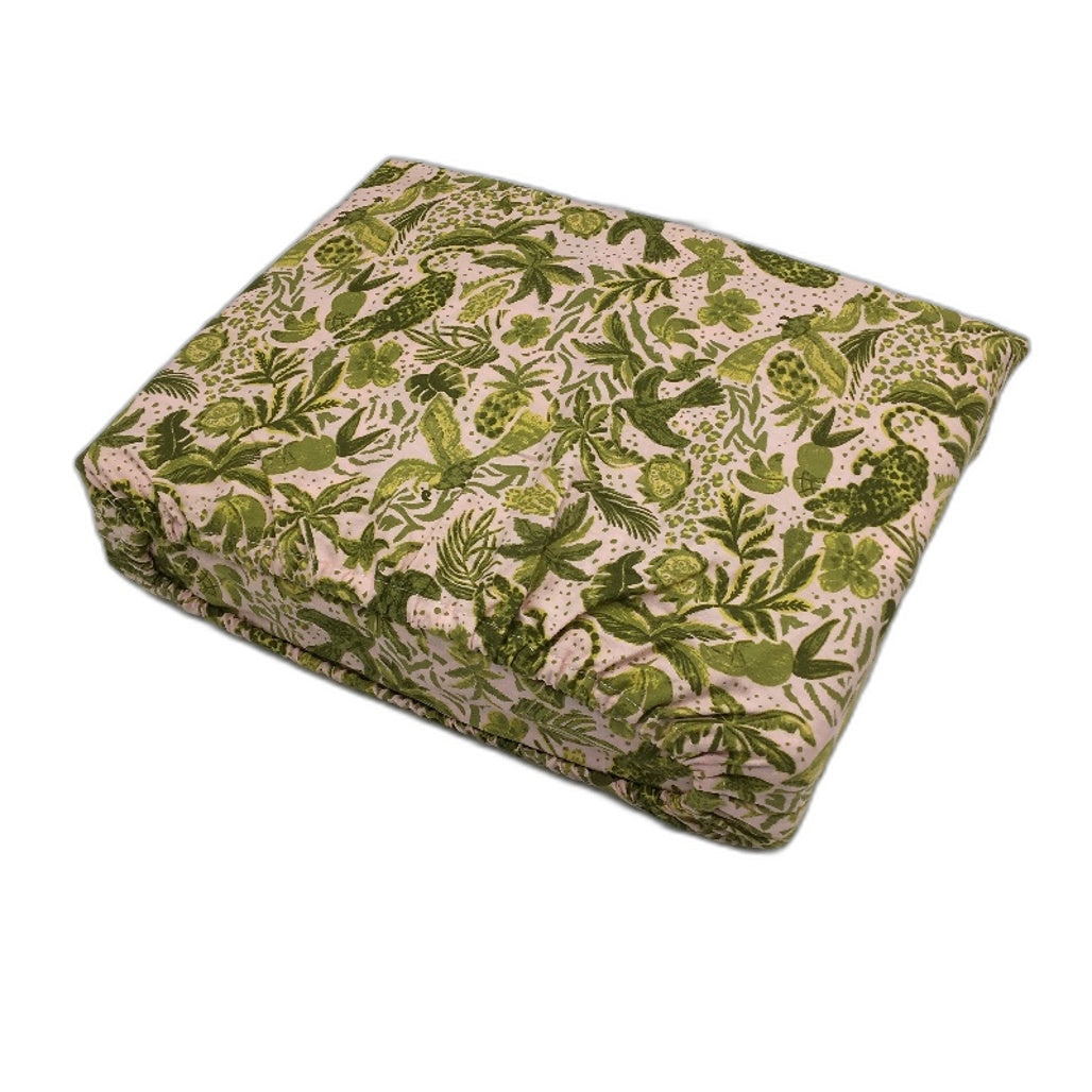 Target Safari Botanical Pink Green Patterned Fitted Sheet Combo Size DOUBLE NEW