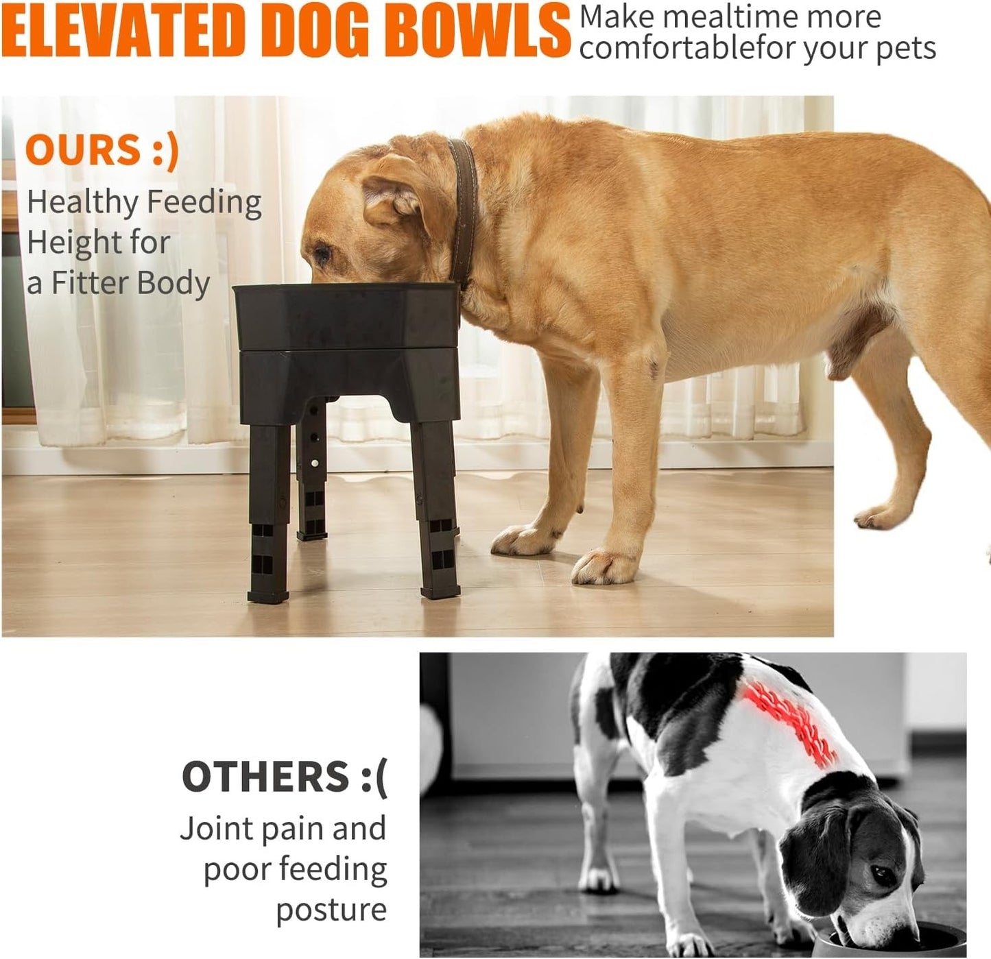 YY FOREYY 4-in-1 Adjustable Elevated Dog Bowls with Slow Feeder Online Australia