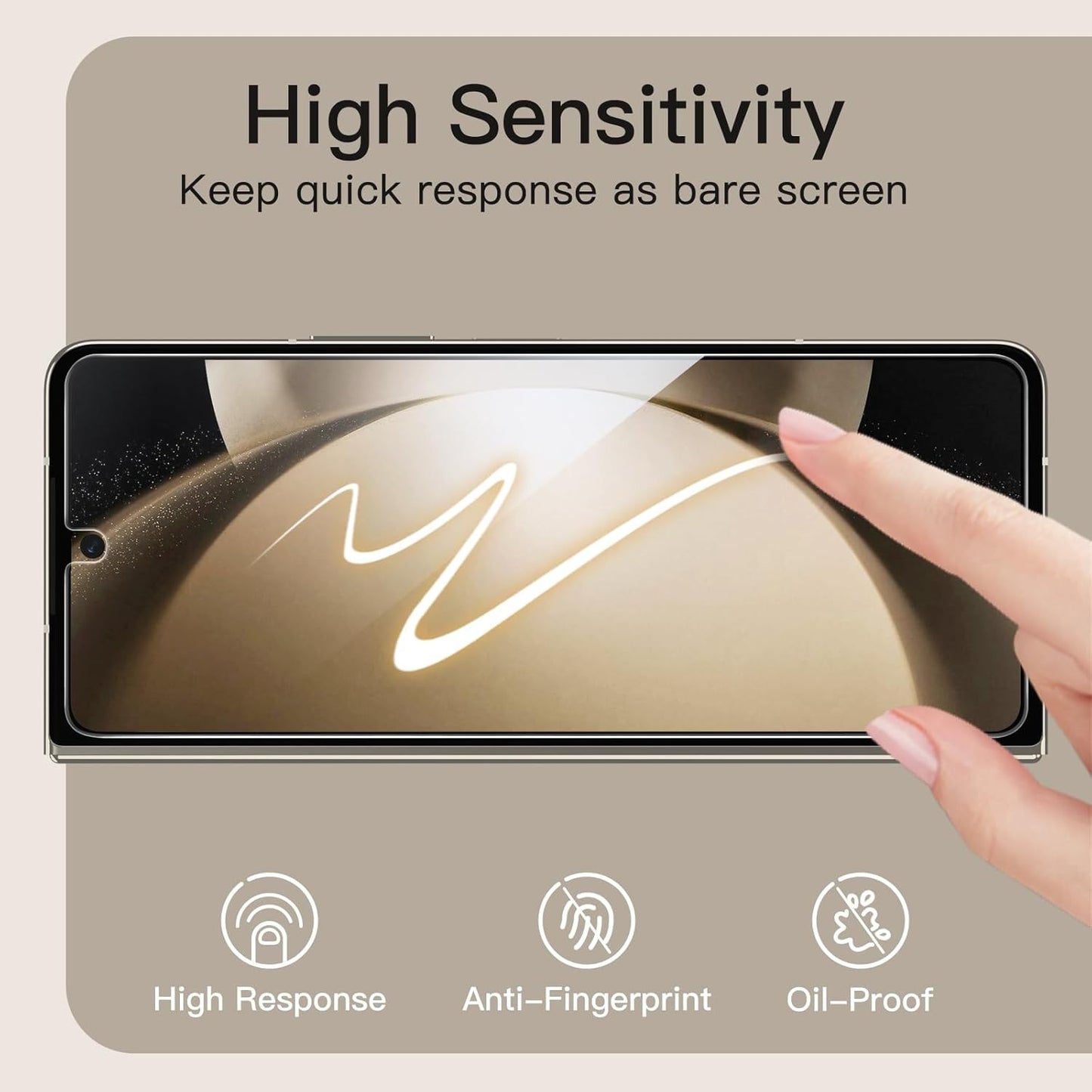 JETech Front Privacy Screen Protector for Samsung Galaxy Z Fold 5