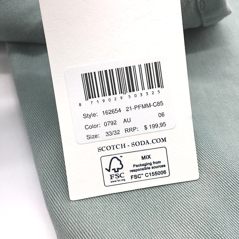 Scotch & Soda Green Ralston Regular Slim Lightweight Denim Jeans Mens 33/32 NEW