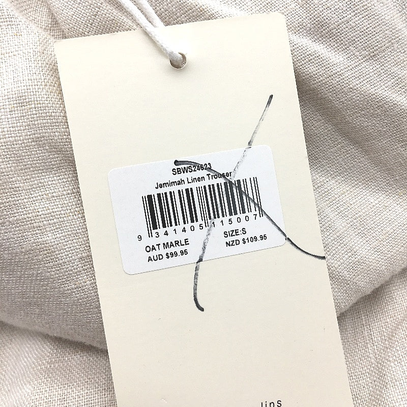 Subtitled Oat Marle Jemimah Linen Trouser Lightweight Pants Ladies Size S NEW