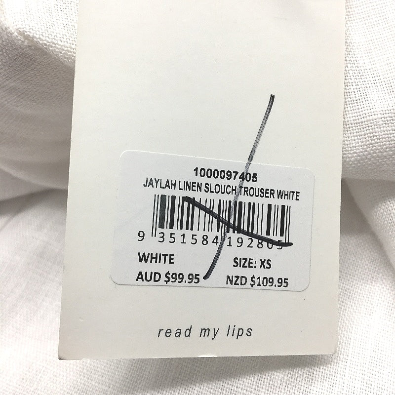 Subtitled White Jaylah Slouch Linen Trouser Lightweight Pants Ladies Size XS NEW