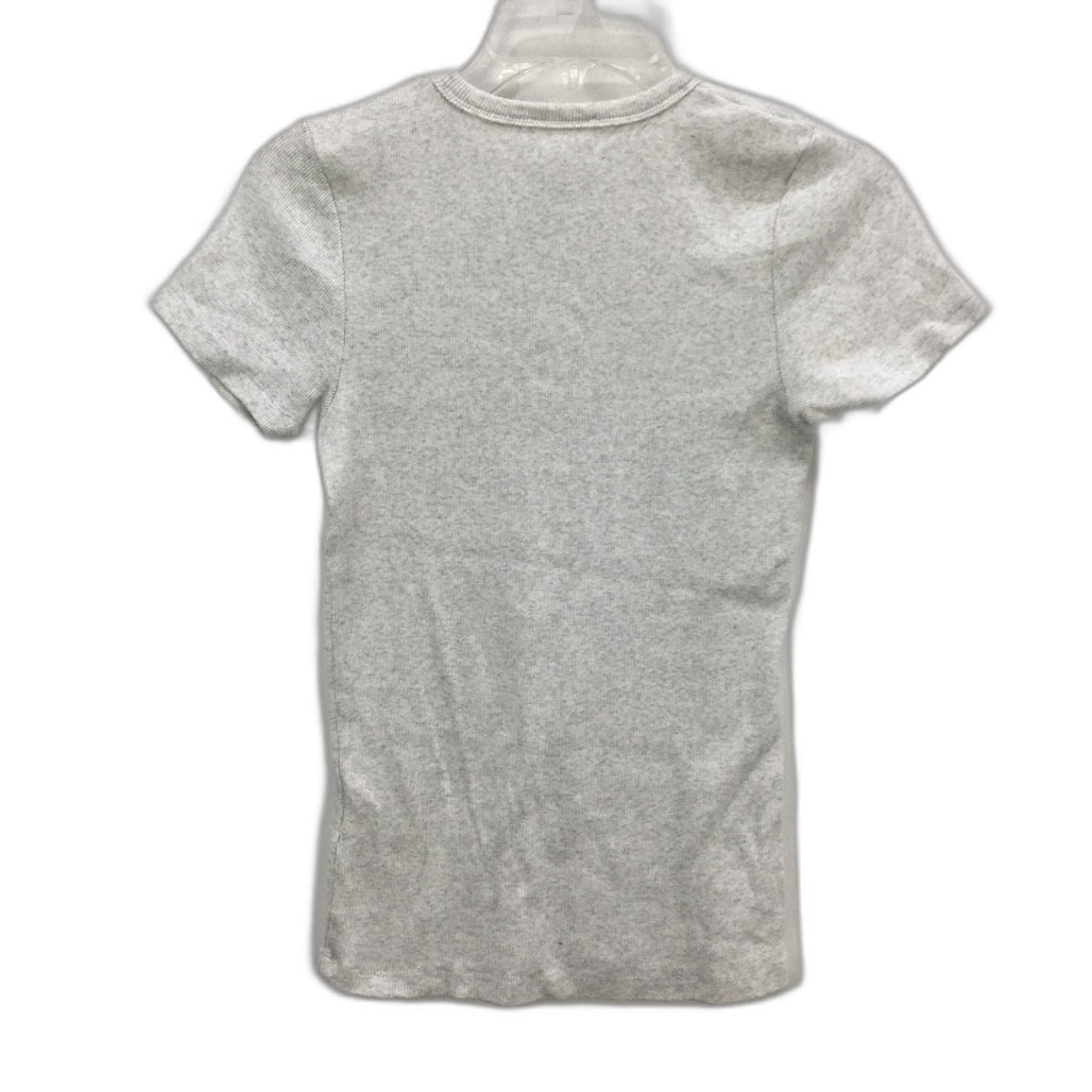 Seed Heritage Cream Grey Fleck Ribbed Basic Cotton T-Shirt Ladies Size Small